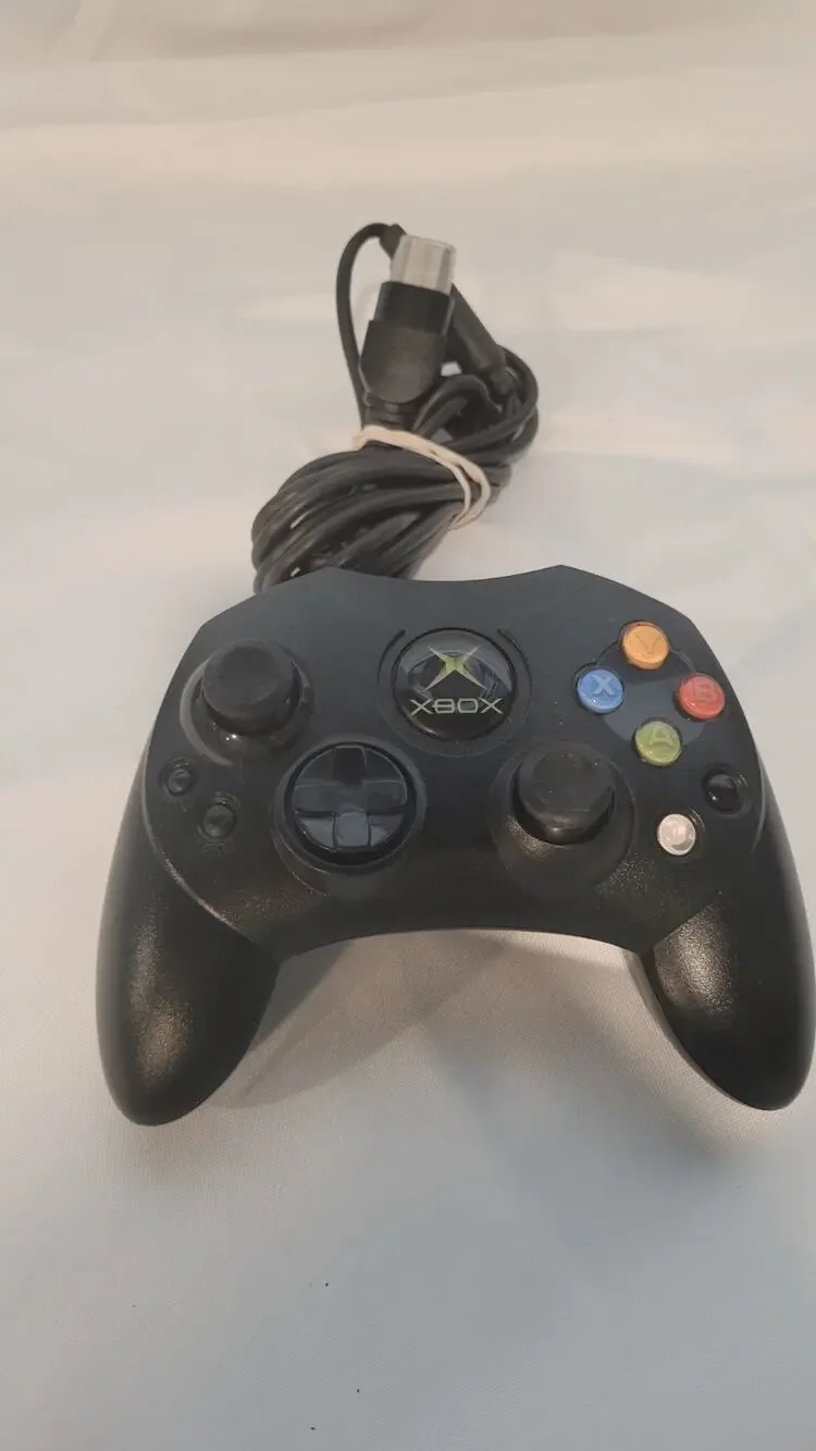 OEM Original Xbox Controller S Black Wired Gamepad w/ Breakaway Cable Tested...